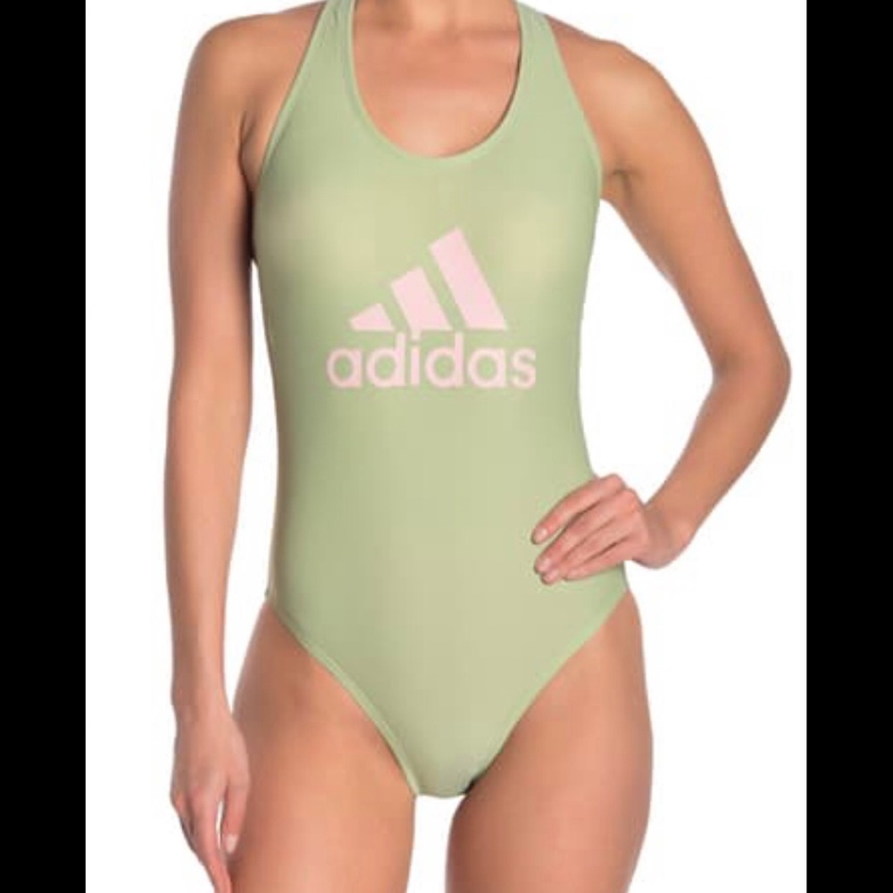 NWT ADIDAS Olive Criss-crossed one piece swimsuit